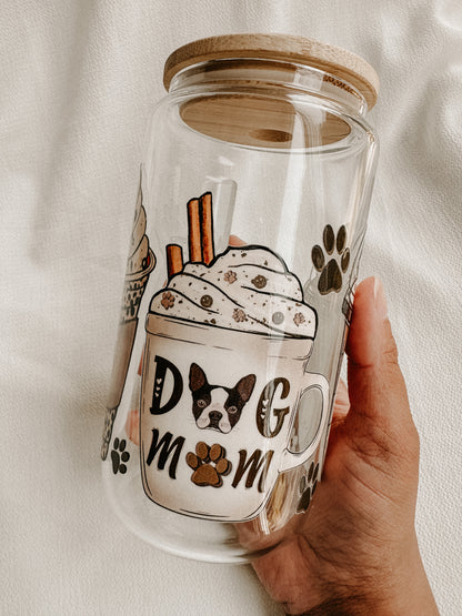 Dog Mom Beer Can Glass
